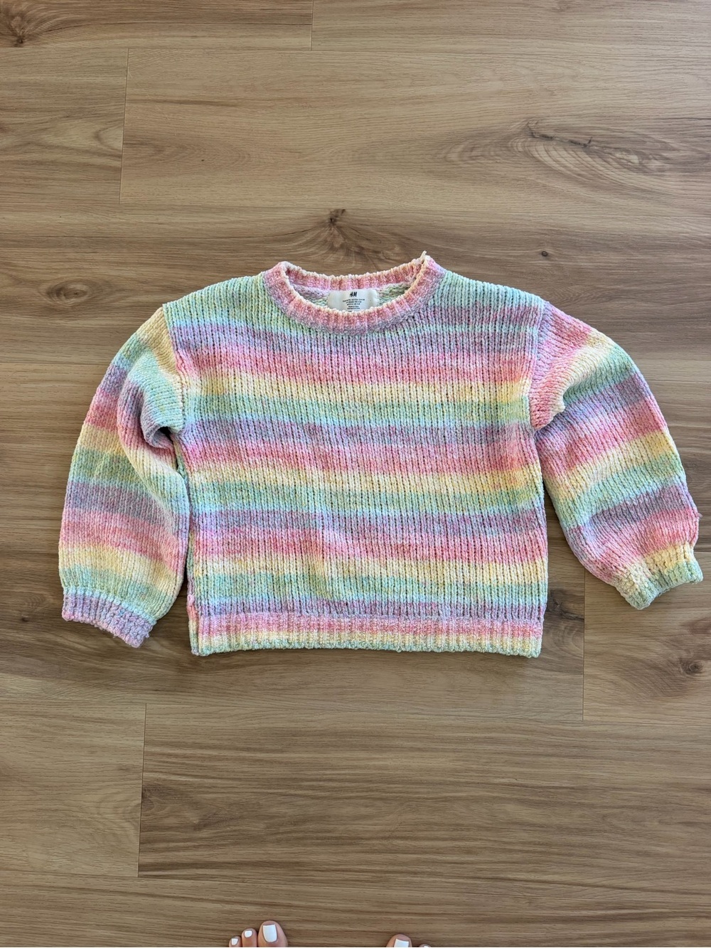 H&M Pastel Multicolor Striped Crewneck Sweater